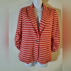 Peter Nygard Coral Striped Blazer Size 8